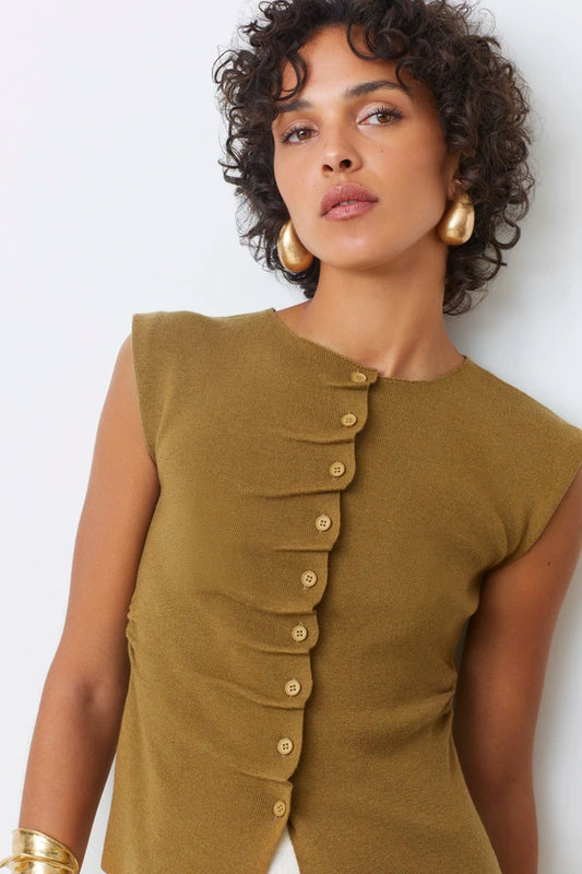 Pagni Sleeveless Sweater - Olive