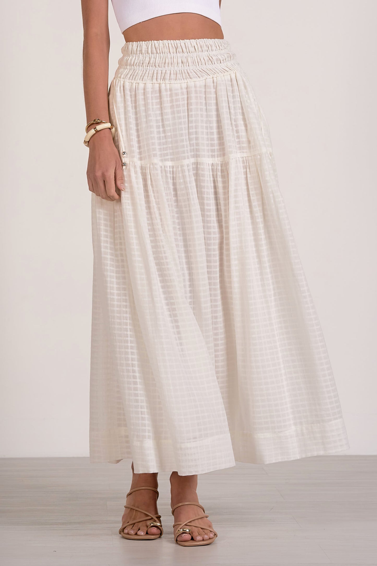 Smocked Maxi Skirt