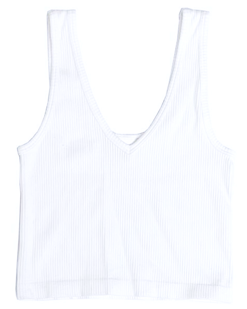 Ribbed Seamless Brami Tank - White