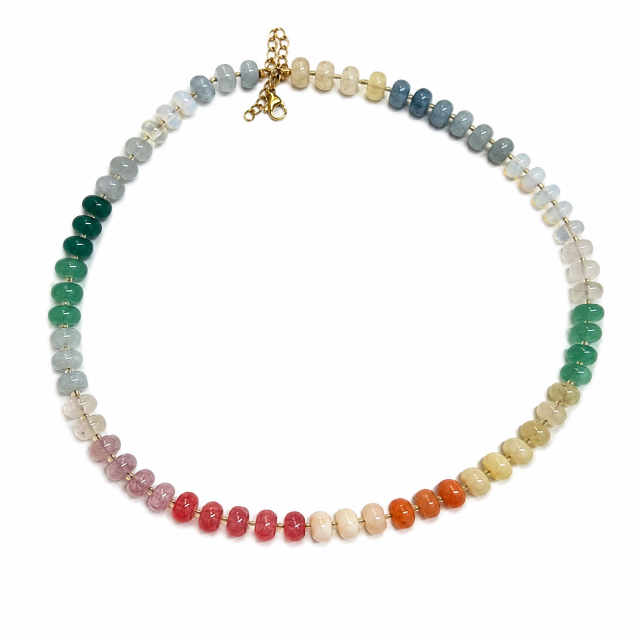Rainbow Glass Beaded Necklace