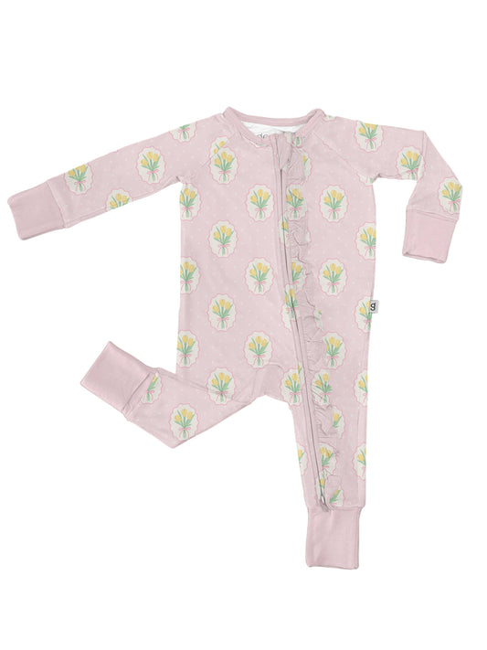 LS Convertible Zip with Ruffles - Fancy Tulips