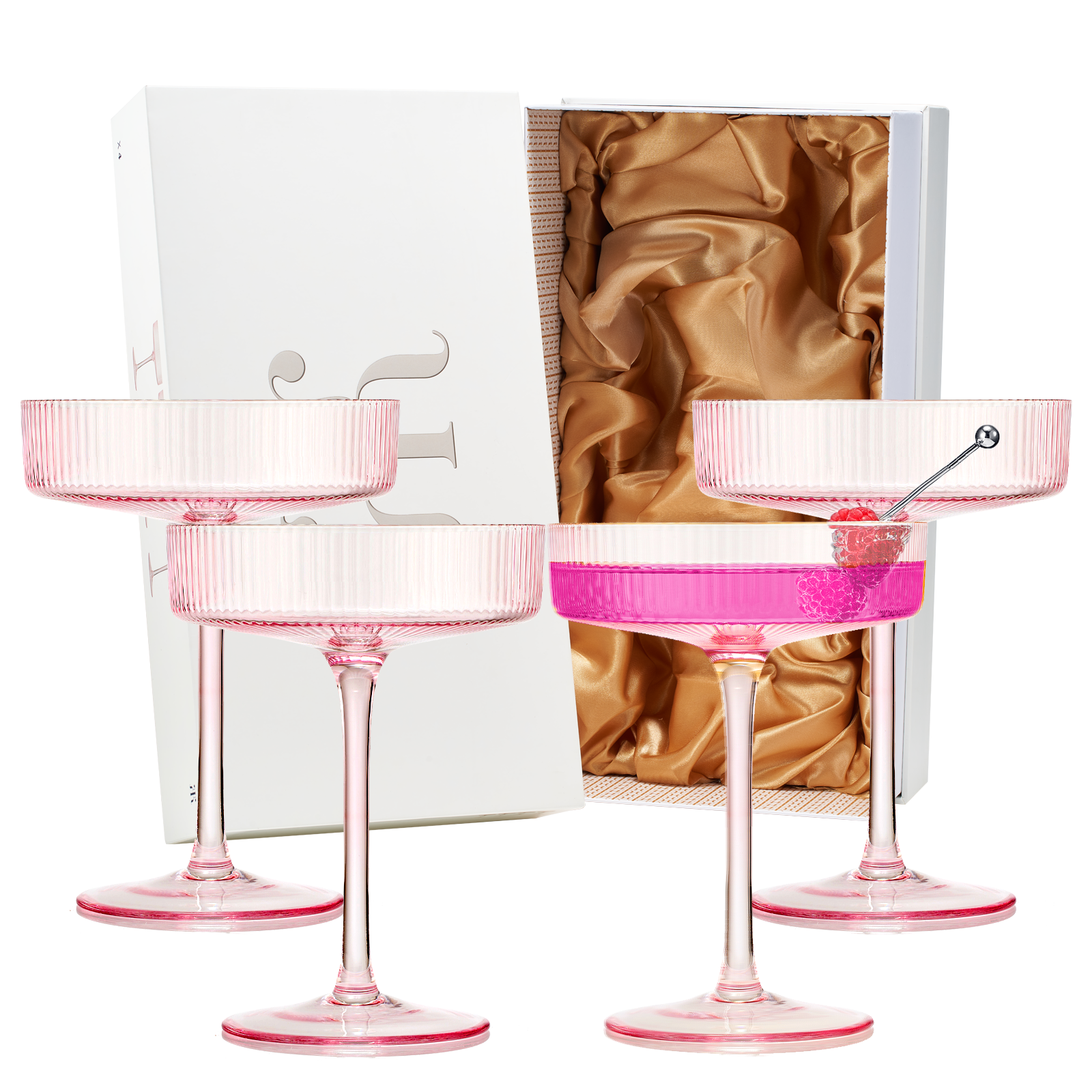 The Wine Savant / Khen Glassware - Ribbed Coupe Cocktail Glasses