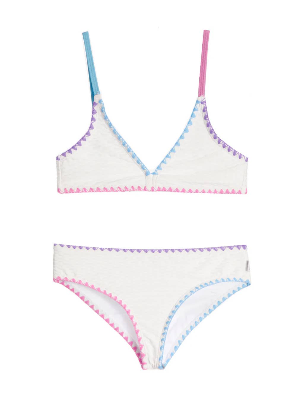 Rani Embroidered Trim White Bikini Swimsuit