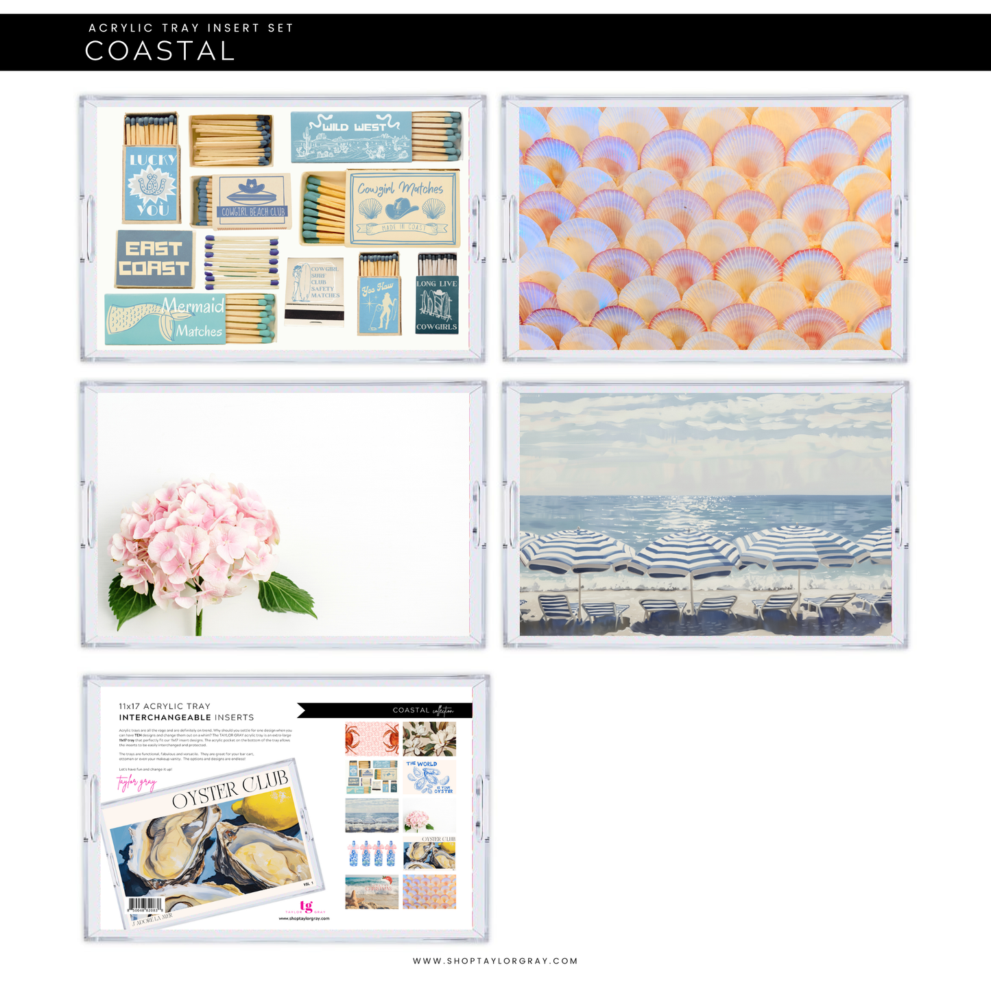 Acrylic Tray COASTAL insert set of 10