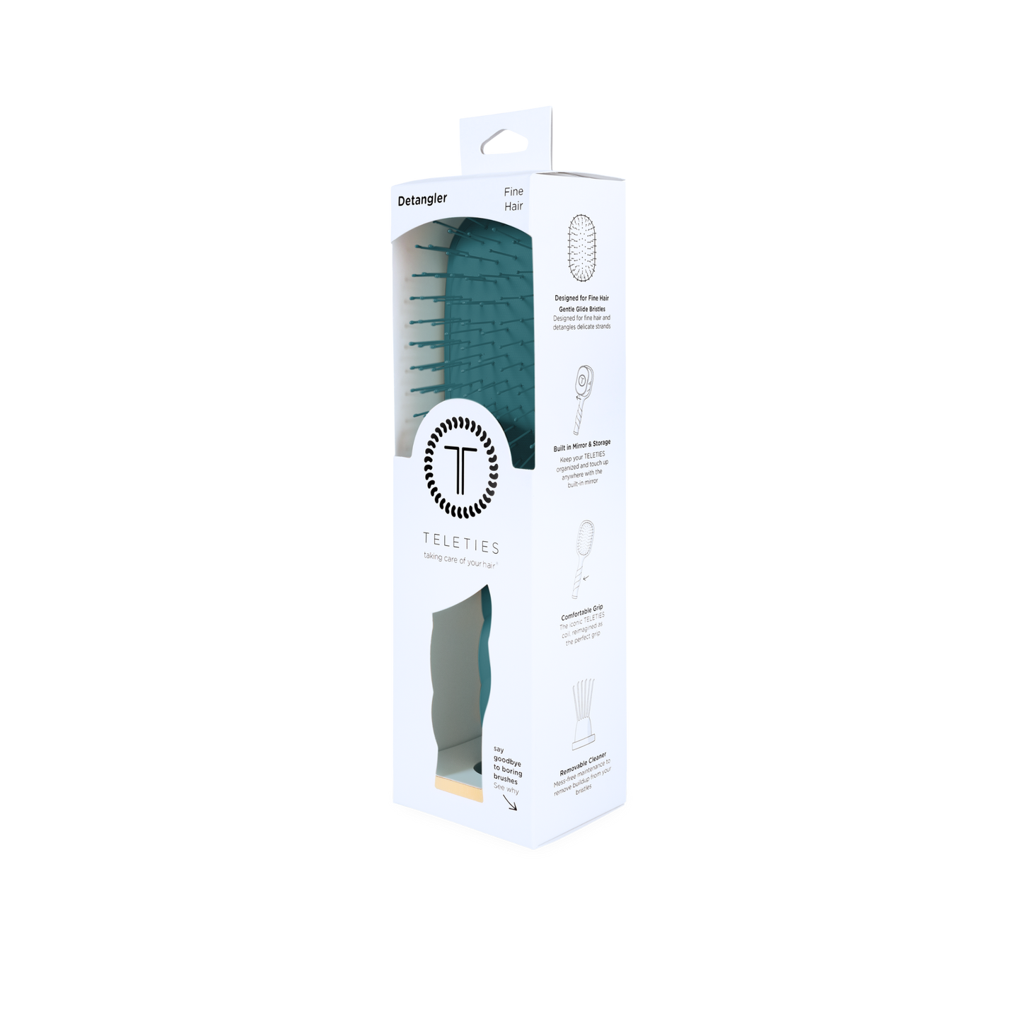 Detangler Hair Brush for Fine Hair - Teal With It