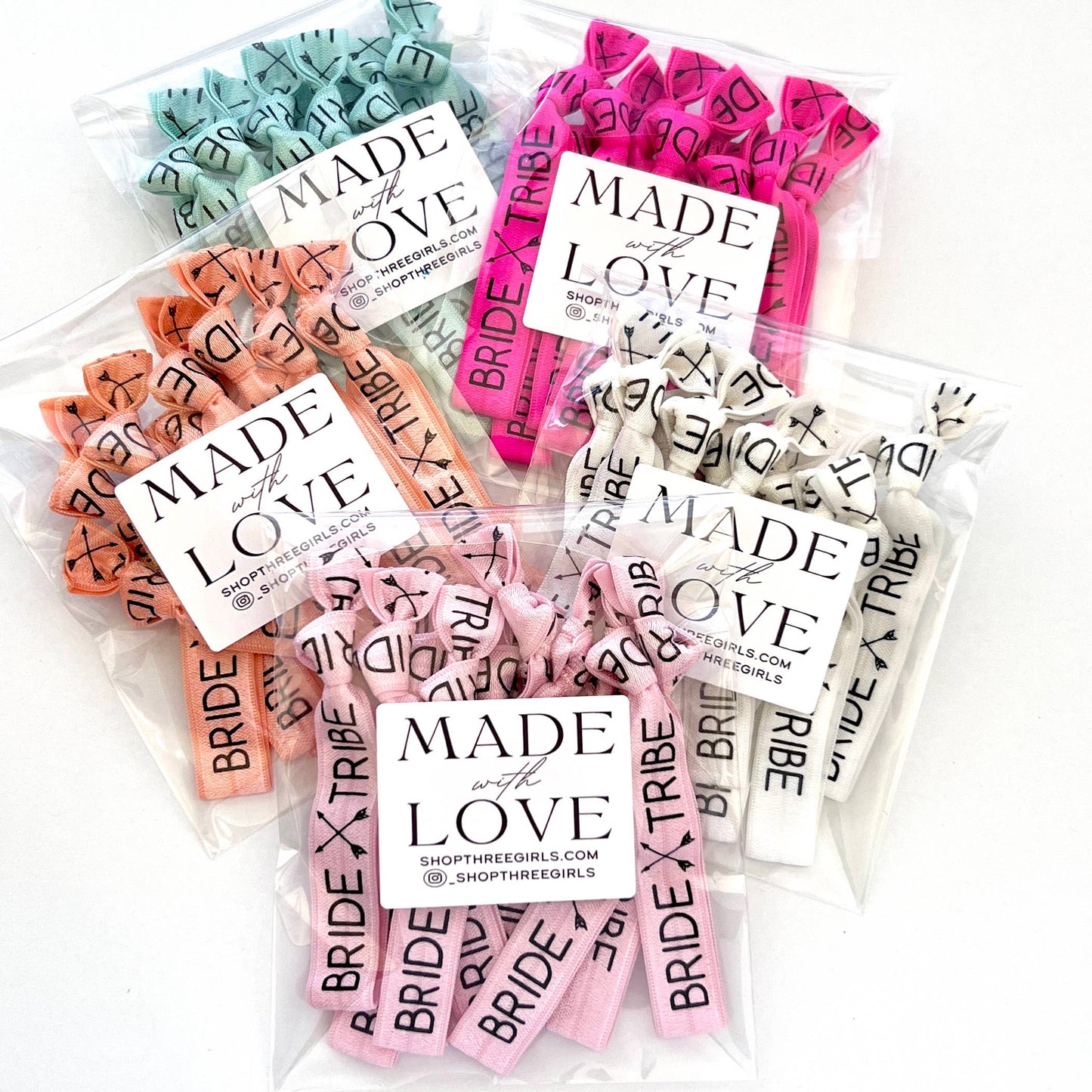 PACK OF 10 Bride Tribe Hair Ties Bachelorette Party Favors