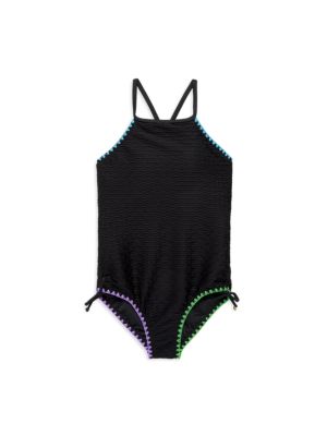 Textured One Piece Swimsuit