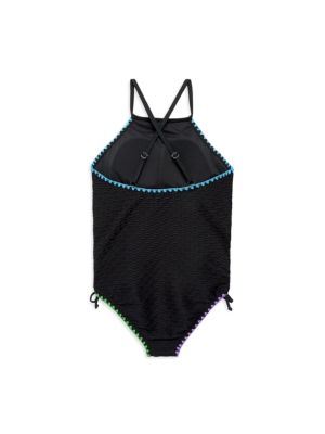 Textured One Piece Swimsuit