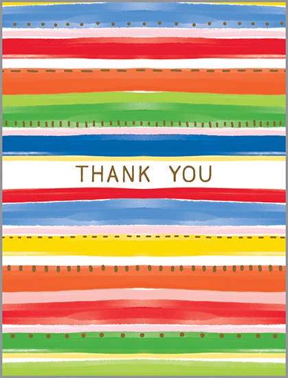 Thank You Greeting Card - Bold Stripes