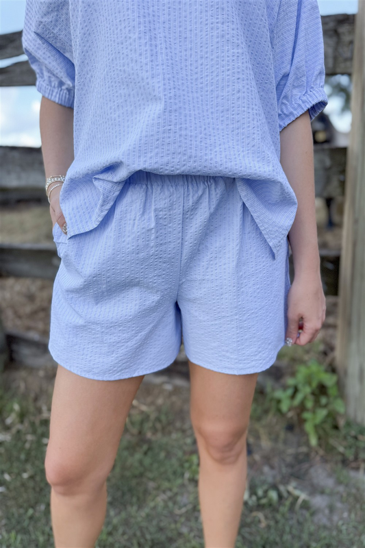 Faye Seersucker Stripe Shorts