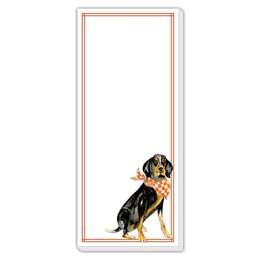 Coonhound Orange and White Bandana Skinny Notepad