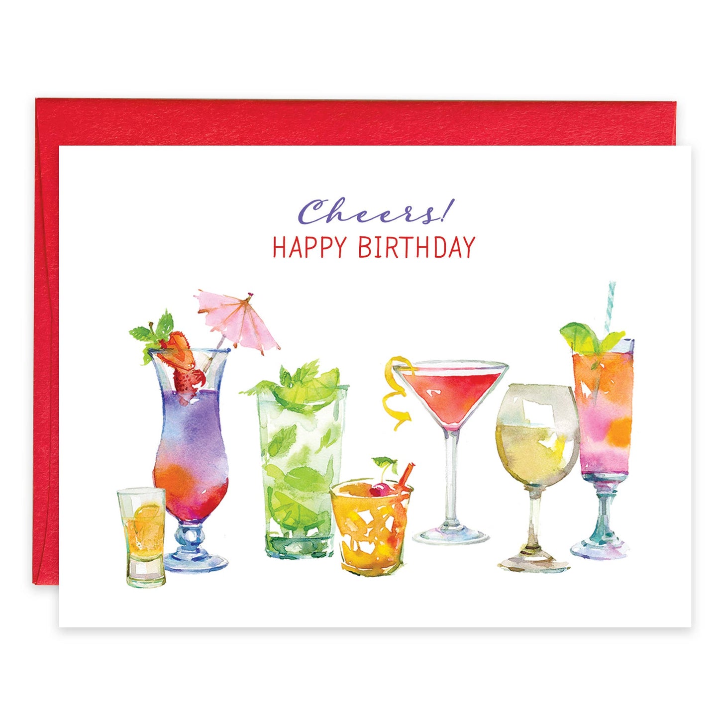 Birthday Greeting Card - Tropical Drinks
