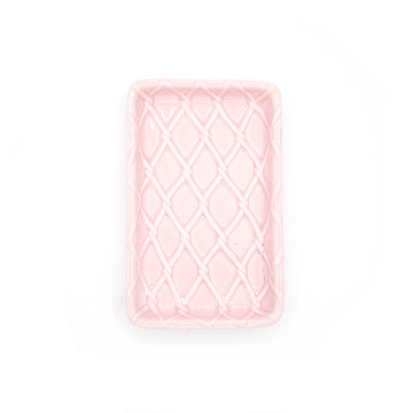 Pink Textured Ceramic Bar Soap Dish