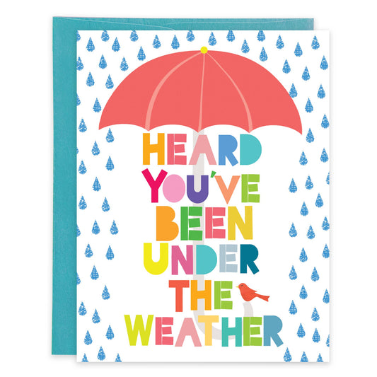 Get Well Greeting Card - Umbrella