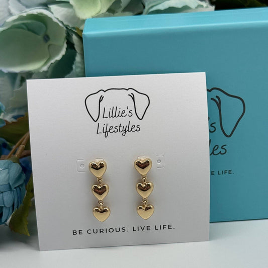 Heart drop earrings