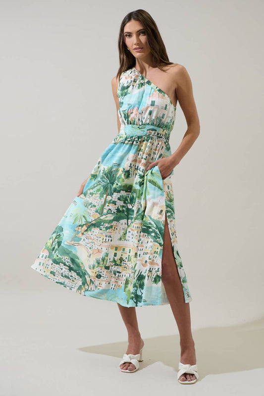 Piti Town Islay Smocked Midi Dress