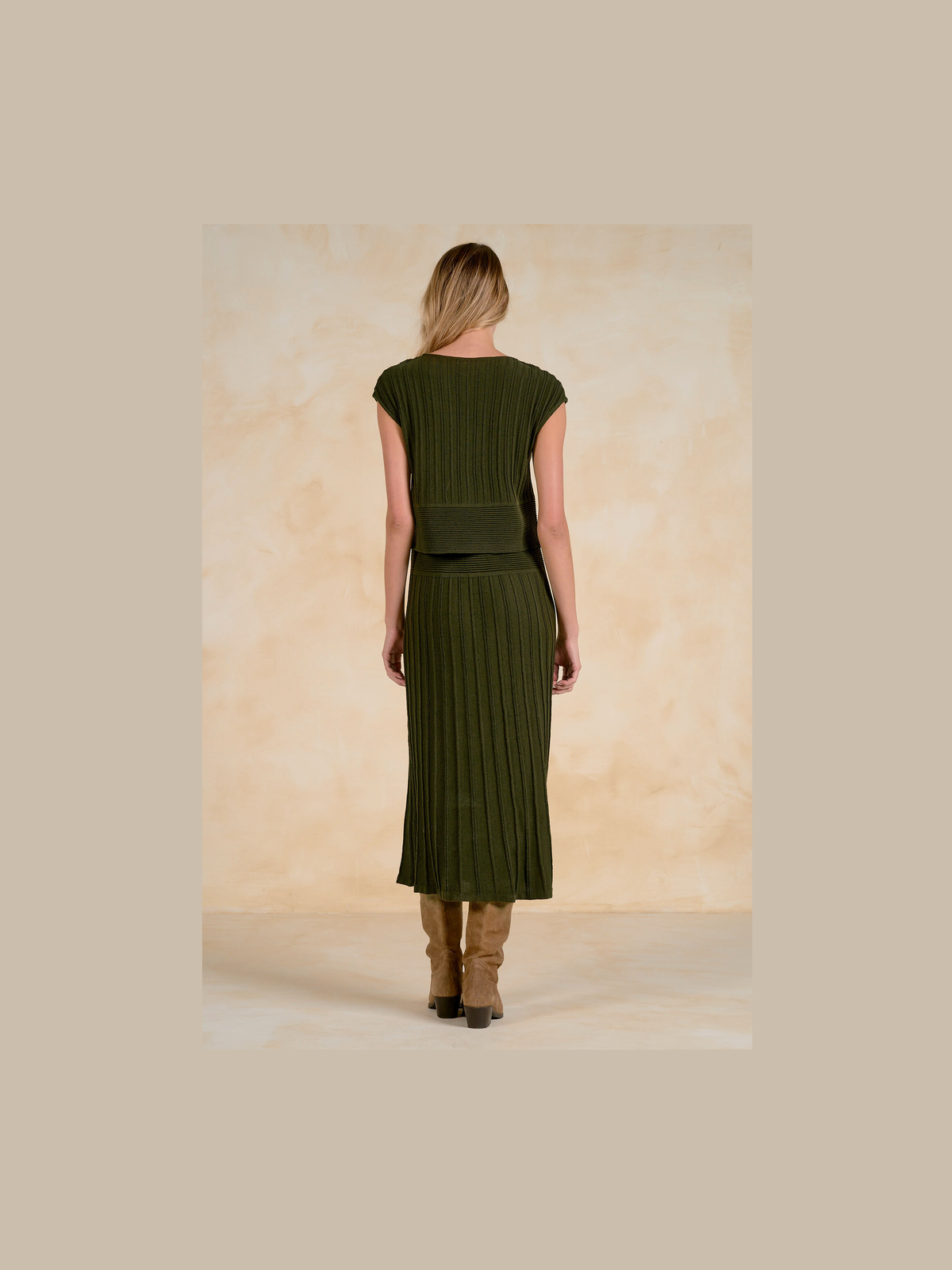 Cap Sleeve Olive Midi Dress