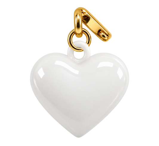 White Puff Heart