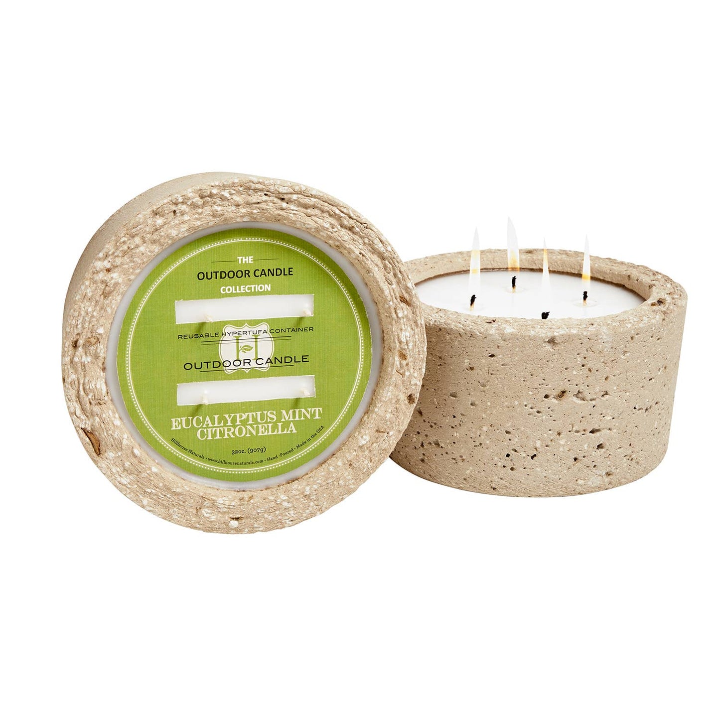 Eucalyptus Mint Citronella Outdoor Concrete Candle 32oz.