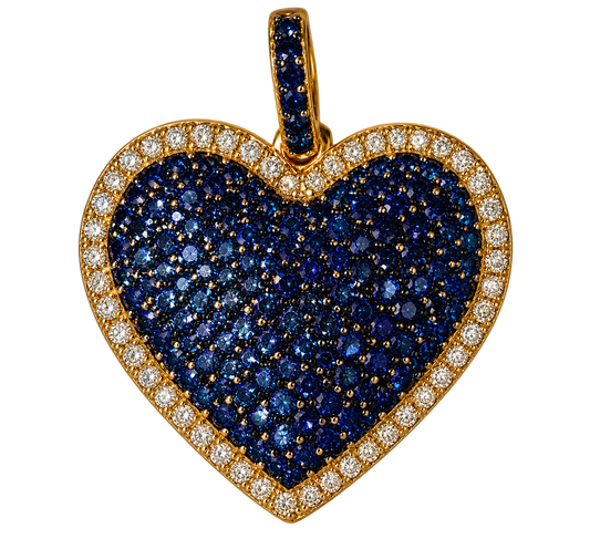 Navy Pave Heart Charm