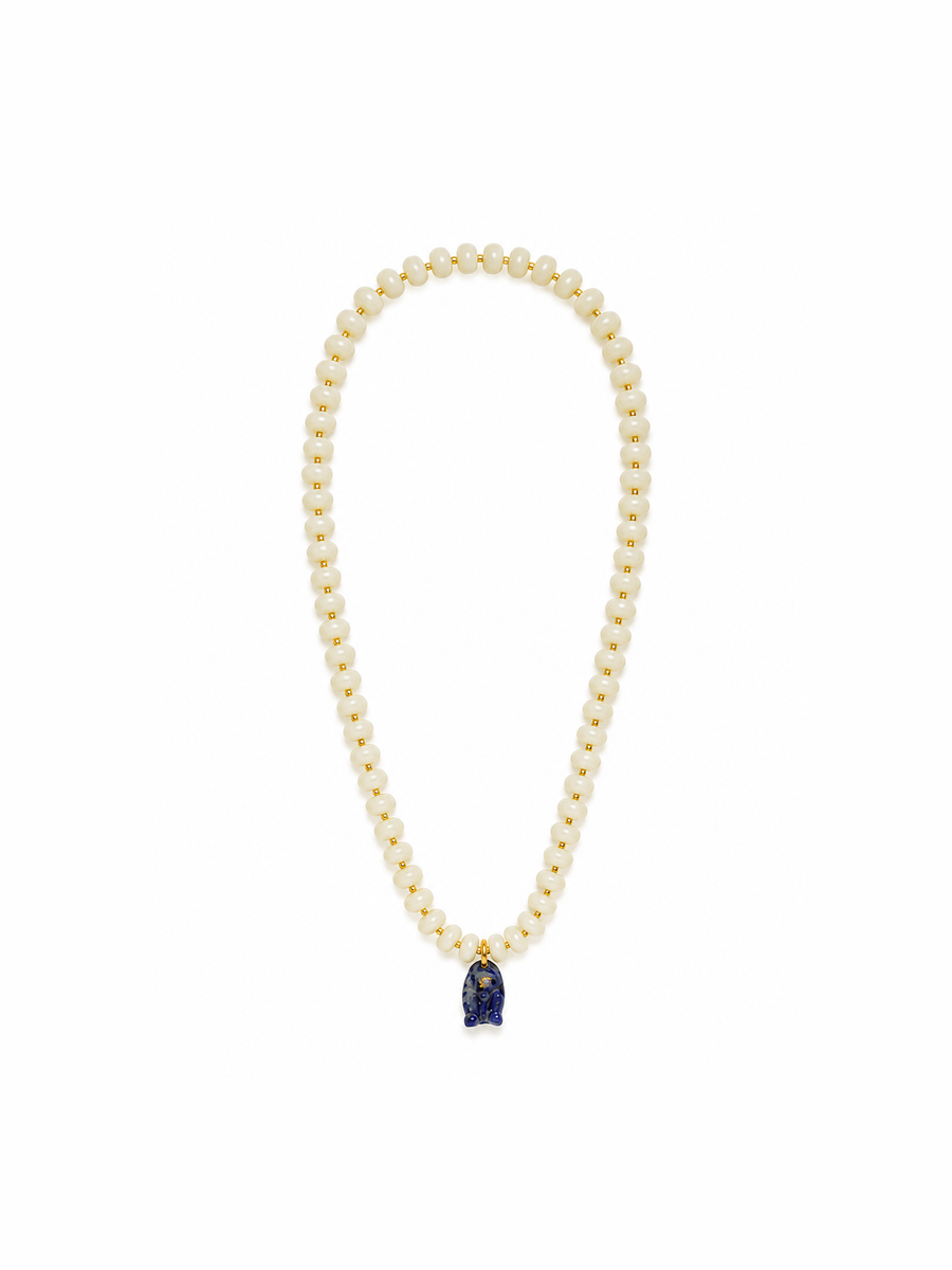 Glass Beaded Fish Pendant Necklace