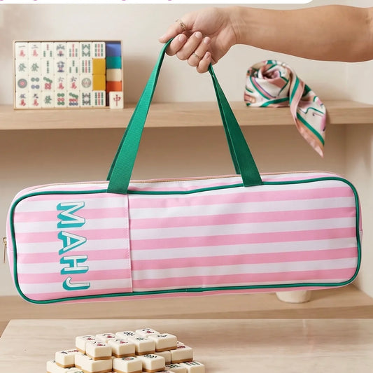 Mahj Striped Rack Bag - Pink / Green