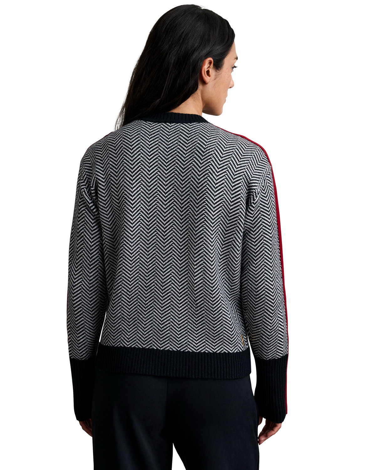 Uptown Herringbone Sweater - Pure Black