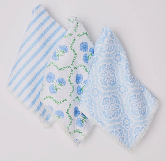 Quick Dry Dish Towel Set Meadow Line Blue