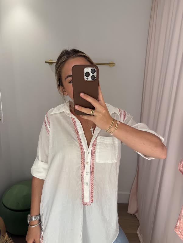 Embroidered Boyfriend Shirt