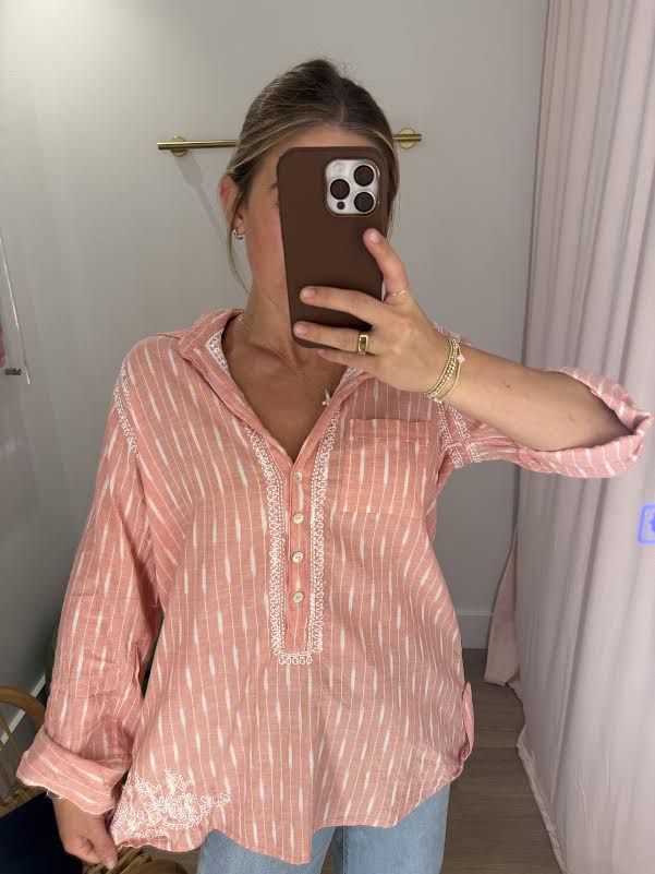 Embroidered Boyfriend Shirt