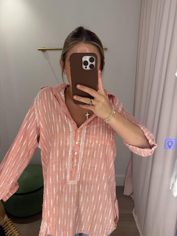 Embroidered Boyfriend Shirt