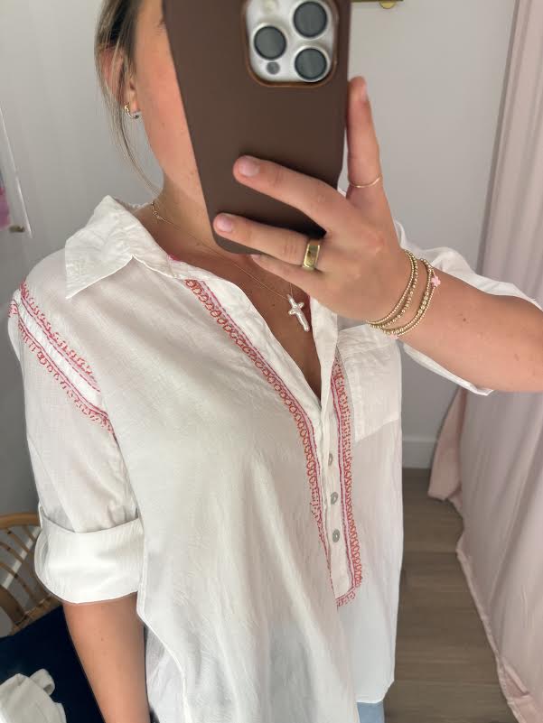 Embroidered Boyfriend Shirt
