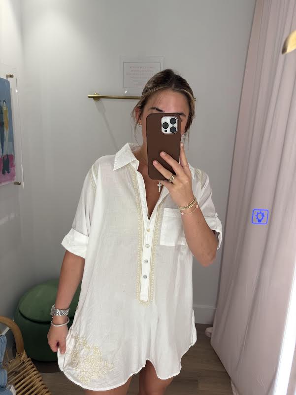 Embroidered Boyfriend Shirt
