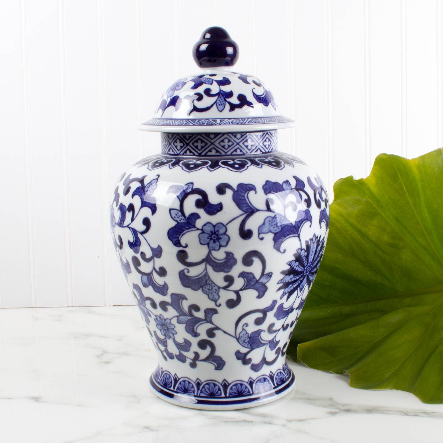 Porcelain Chinoiserie Ginger Jar - Large