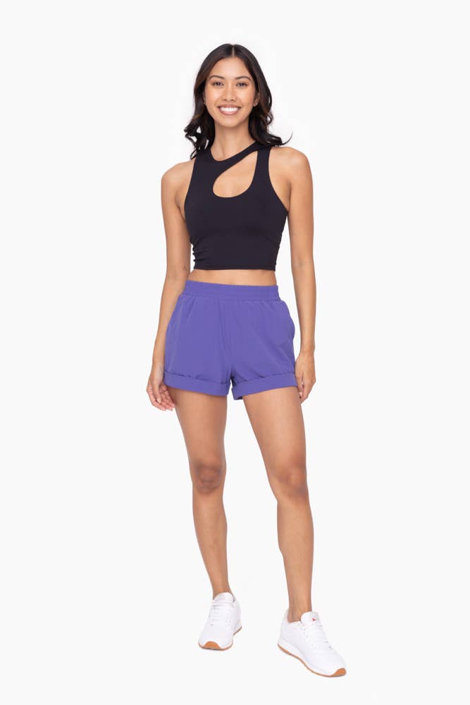 Highwaist Athleisure Shorts with Cuffed Leg