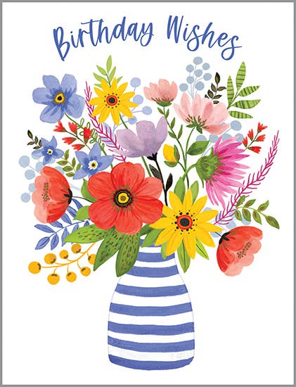 Birthday Card - Birthday Flower Vase