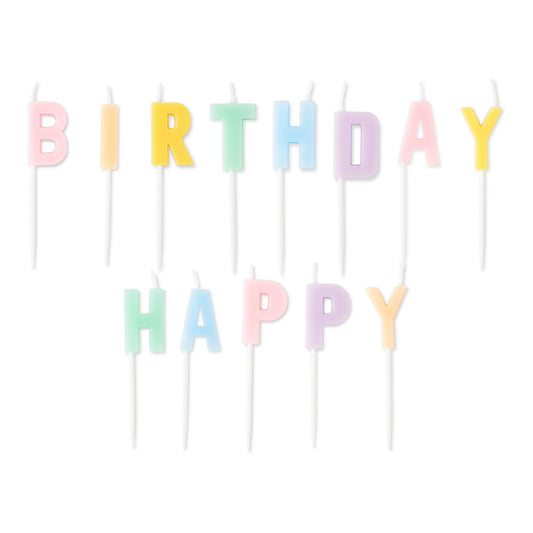 13pc Cake Candles - Happy Birthday