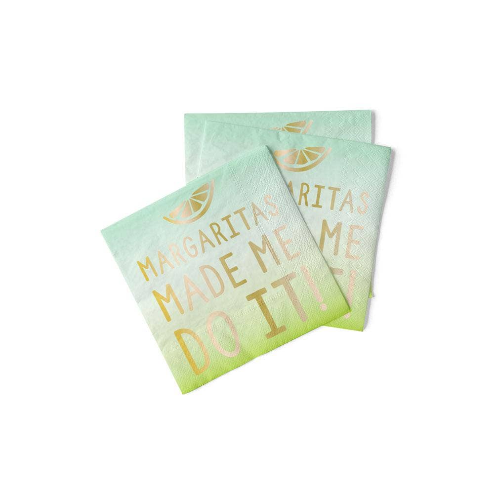 Cocktail Napkins | Margaritas Made Me Do It -  Foil - 20ct