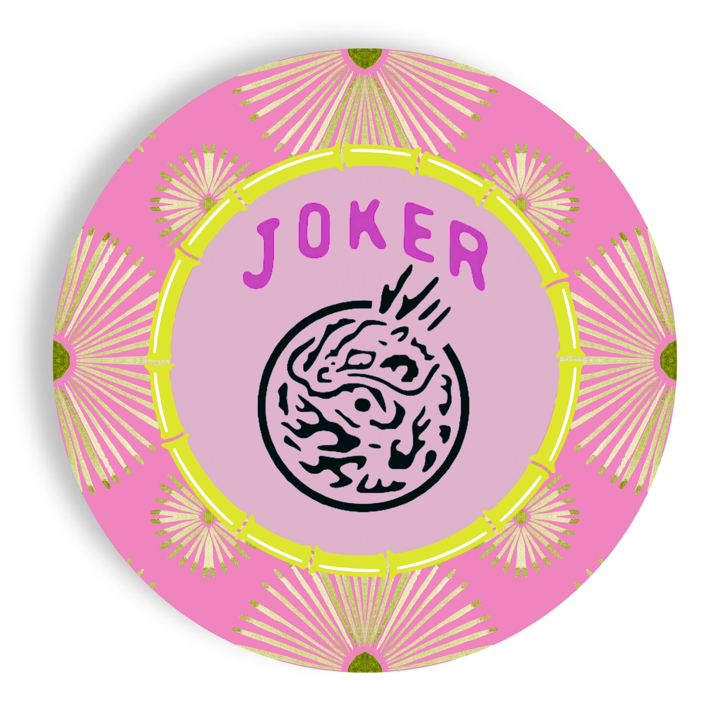 Mahjong Psych Joker 24ct 9" Salad Paper Plate Separates