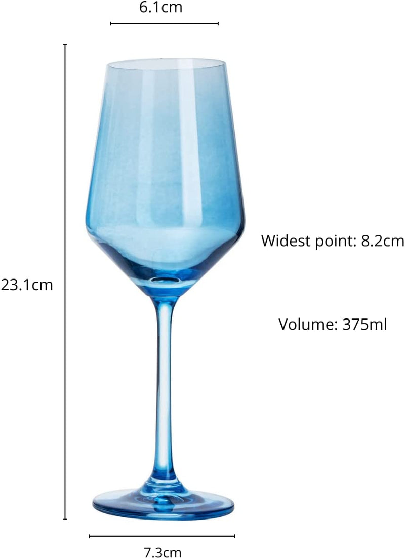 Cobalt Wine Glass - 12 oz Hand Blown