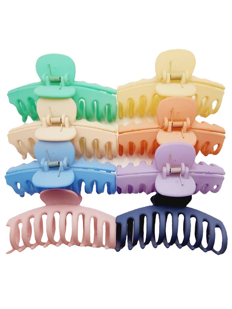 Matte Pastel Wide Curve Durable Hair Claw