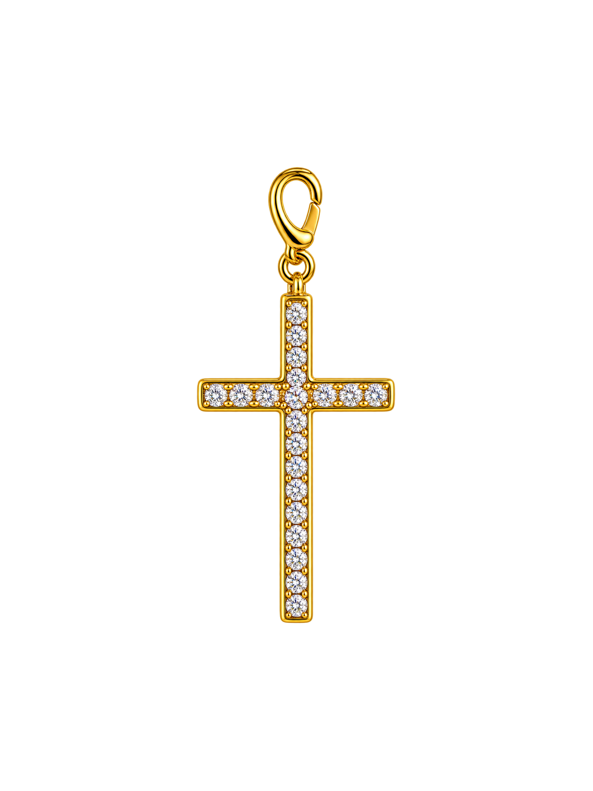 Sparkling Gold Cross Charm