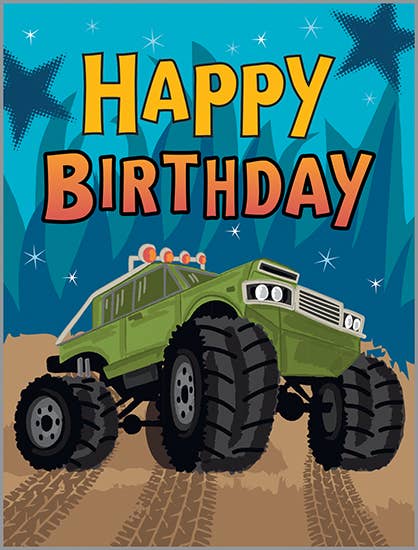 Birthday Greeting Card - Monster Truck-Kids