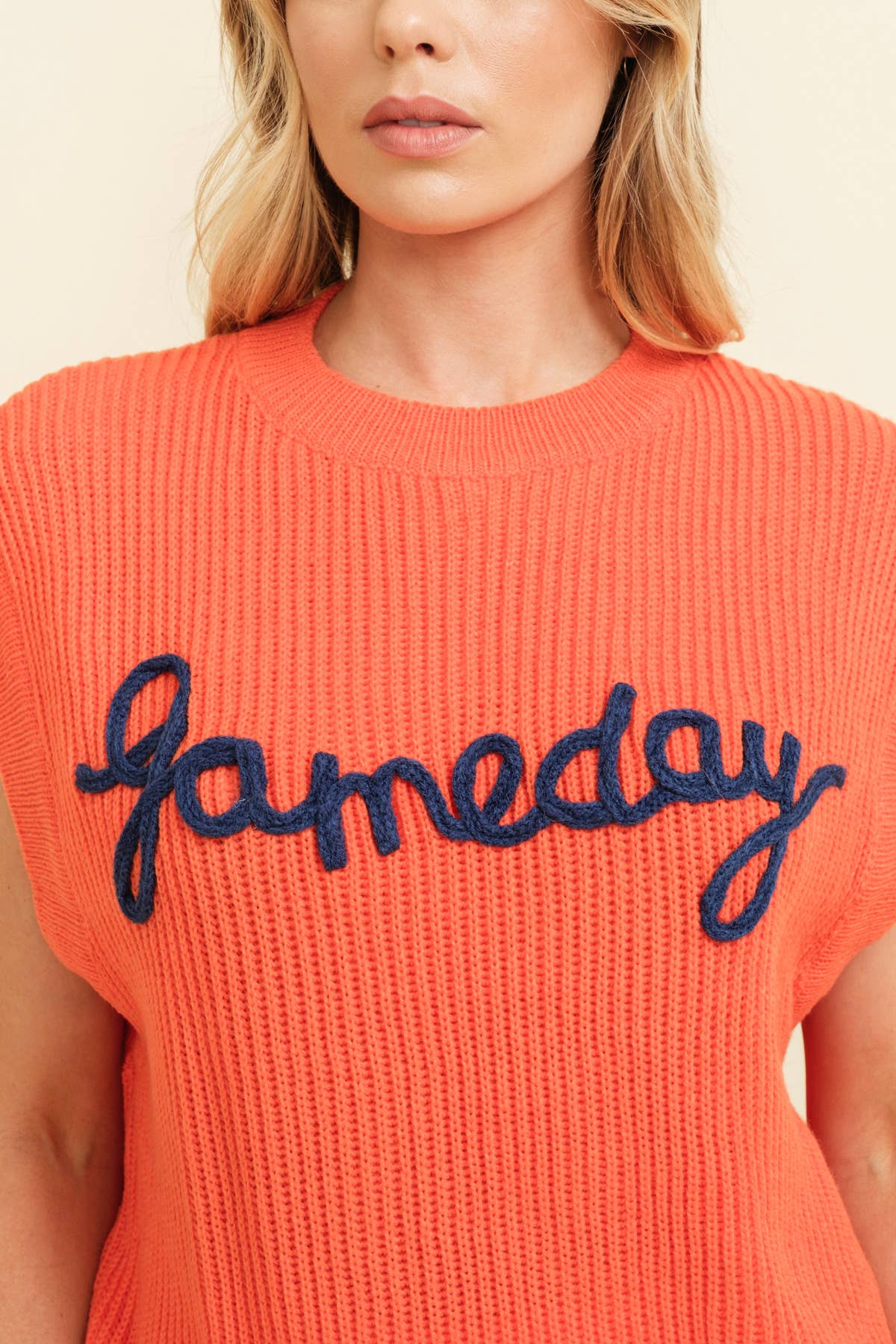 GAMEDAY Embroidered Sleeveless Sweater Vest | Shop Now