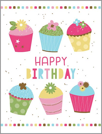 Birthday Card - Sweet Cupcakes