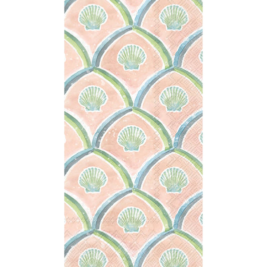 Paper Guest Towels Pack/20 Watercolor Coast Shells-Coastal