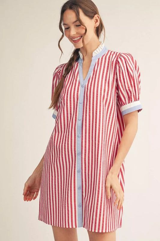 Red White & Blue Striped Dress