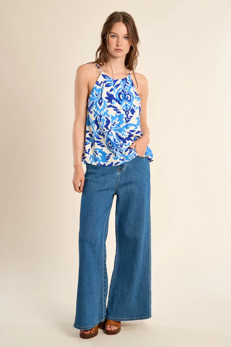 Woven Camisole - Blue Alizee