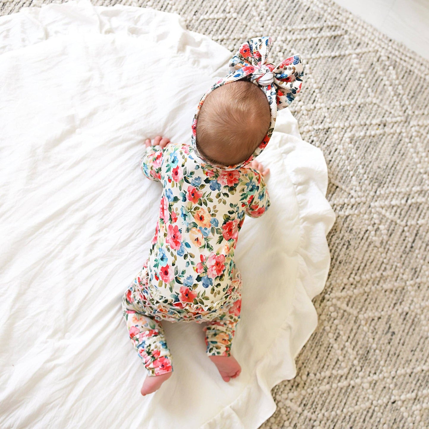 Nayeli RUFFLE ZIP Bamboo One Piece Floral Baby Clothing