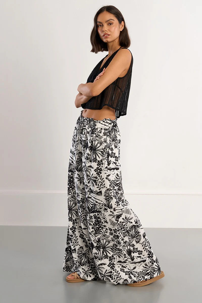 Woven Pants - Black Hawaii